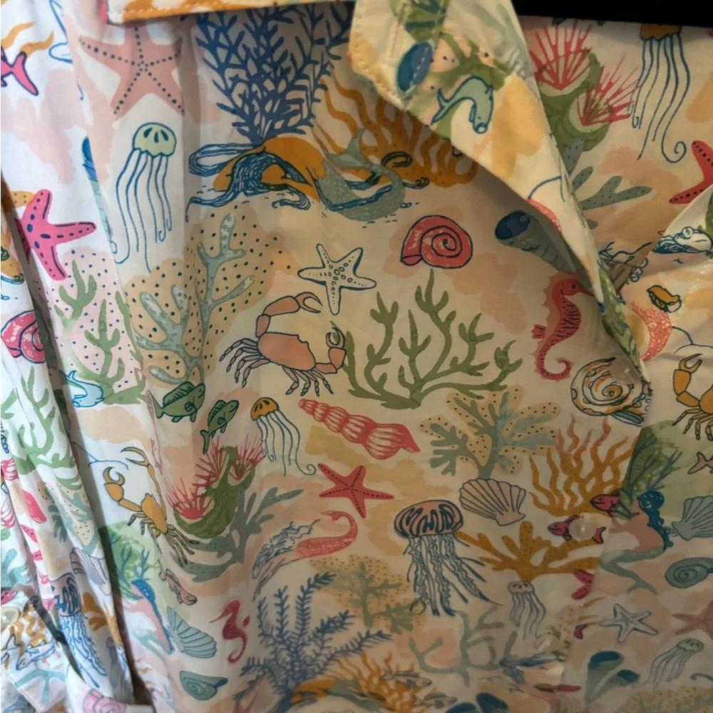 Jane and Delancey Multicolor Sea Life Button-Up Blouse - Picture 3 of 5